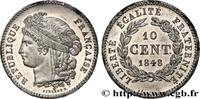 FRANCE Concours de 10 centimes, essai en étain par Pingre II REPUBLIC Paris 1848 (30mm, 8,22g, 6h) -