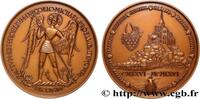 FRANCE Médaille, Saint Michel, l’ange et le mont MÉDAILLES RELIGIEUSES Monnaie de Paris 1984 (78mm, 212,72g, 12h) -