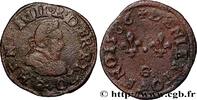 FRANCE Denier tournois, type de Poitiers HENRY III Poitiers 1586 (15mm, 1,19g, 6h) -