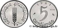 FRANCE Essai-piéfort acier de 5 centimes Épi PIEFORTS Paris 1961 (19mm, 6,57g, 12h) -