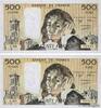 FRANCE 500 Francs PASCAL Consécutifs FRANCE 500 Francs PASCAL Consécutifs 1990 AU+ -