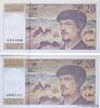 FRANCE 20 Francs DEBUSSY à fil de sécurité Lot FRANCE 20 Francs DEBUSSY à fil de sécurité Lot 1991 UNC- -
