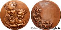 FRANCE Médaille, Vierge à l’enfant couronnée MÉDAILLES RELIGIEUSES Monnaie de Paris 1985 (67,5mm, 174,50g, 12h) -