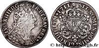 FRANCE Quart d'écu aux trois couronnes LOUIS XIV THE SUN KING Tours 1711 (28,5mm, 7,37g, 6h) -