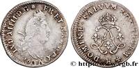 FRANCE Quatre sols aux deux L LOUIS XIV THE SUN KING Tours 1697 (19,5mm, 1,47g, 6h) -