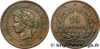 FRANCE 10 centimes Cérès III REPUBLIC Bordeaux 1872 (30mm, 9,93g, 6h) -