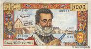 FRANCE 5000 Francs HENRI IV FRANCE 5000 Francs HENRI IV 1958 F+ -