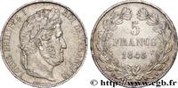 FRANCE 5 francs IIIe type Domard LOUIS-PHILIPPE I Bordeaux 1845 (37mm, 25,03g, 6h) -