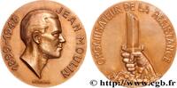 FRANCE Médaille, Jean Moulin RÉSISTANCE Monnaie de Paris (1948) (67mm, 173,19g, 12h) -