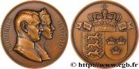 FRANCE Médaille, Mariage de Frédéric, prince héritier, av AMOUR ET MARIAGE Danemark, Copenhague 1935 (54,5mm, 72,40g, 12h) -