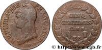 FRANCE Cinq centimes Dupré, grand module CONSULATE Strasbourg 1800 (28,50mm, 10,81g, 6h) -