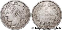 FRANCE 5 francs Cérès, sans légende GOUVERNEMENT DE LA DÉFENSE NATIONALE Bordeaux 1870 (37mm, 24,96g, 6h) -