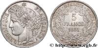 FRANCE 5 francs Cérès, IIe République II REPUBLIC Paris 1851 (37mm, 24,85g, 6h) -
