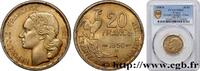 FRANCE 20 francs Georges Guiraud, 3 faucilles IV REPUBLIC Beaumont-Le-Roger 1950 (23,5mm, 4g, 6h) -
