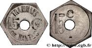 TRANSPORTATION (TRAINS, BUSES, TRAMS, BOATS, ETC.) 15 Centimes - Tramways de Nantes TRANSPORTATION (TRAINS, BUSES, TRAMS, BOATS, ETC.) Nantes n.d. (25mm, 3,51g, 12h) -