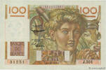 FRANCE 100 Francs JEUNE PAYSAN filigrane inversé FRANCE 100 Francs JEUNE PAYSAN filigrane inversé 1952 XF -
