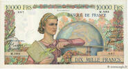 FRANCE 10000 Francs GÉNIE FRANÇAIS FRANCE 10000 Francs GÉNIE FRANÇAIS 1950 XF+ -