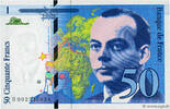 FRANCE 50 Francs SAINT-EXUPÉRY Mouton décalé Fauté FRANCE 50 Francs SAINT-EXUPÉRY Mouton décalé Fauté 1992 UNC- -