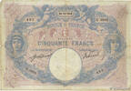 FRANCE 50 Francs BLEU ET ROSE FRANCE 50 Francs BLEU ET ROSE 1910 VG -