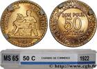 FRANCE 50 centimes Chambres de Commerce III REPUBLIC Paris 1922 (18mm, 2g, 6h) -