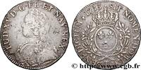 FRANCE Écu aux branches d'olivier, buste habillé LOUIS XV THE BELOVED Nantes 1733 (40mm, 28,83g, 6h) -