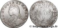 FRANCE Écu aux branches d'olivier, buste habillé LOUIS XV THE BELOVED Rouen 1728 (40mm, 29,04g, 6h) -