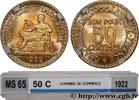 FRANCE 50 centimes Chambres de Commerce III REPUBLIC Paris 1922 (18mm, 2g, 6h) -