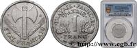 FRANCE 1 franc Francisque, légère, petit c FRENCH STATE Castelsarrasin 1944 (23mm, 1,3g, 6h) -