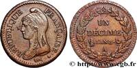 FRANCE Un décime Dupré, grand module CONSULATE Paris 1800 (31,7mm, 17,13g, 6h) -