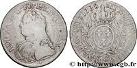 FRANCE Écu aux branches d'olivier, buste habillé LOUIS XV THE BELOVED Caen 1738 (41,5mm, 28,64g, 6h) -