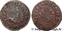 FRANCE Denier tournois, type 1 de Poitiers, buste A LOUIS XIII Poitiers 1620 (18mm, 1,27g, 6h) -