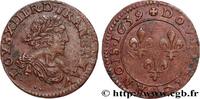 FRANCE Double tournois, au grand buste viril drapé LOUIS XIII Atelier indéterminé 1639 (20,5mm, 2,69g, 6h) -
