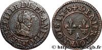 FRANCE Denier tournois, 2e type de Paris HENRY III Paris, Moulin des Étuves 1588 (17,5mm, 1,30g, 6h) -