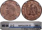 FRANCE Deux centimes Napoléon III, tête nue SECOND EMPIRE Paris 1855 (20mm, 2g, 6h) -