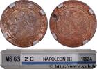 FRANCE Deux centimes Napoléon III, tête laurée, buste déf SECOND EMPIRE Paris 1862 (20mm, 2,03g, 6h) -