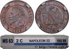 FRANCE Deux centimes Napoléon III, tête laurée SECOND EMPIRE Strasbourg 1862 (20mm, 2g, 6h) -