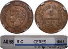 FRANCE 5 centimes Cérès III REPUBLIC Paris 1896 (25mm, 5g, 6h) -