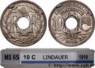FRANCE 10 centimes Lindauer III REPUBLIC 1919 (21mm, 3,95g, 6h) -