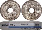 FRANCE 10 centimes Lindauer III REPUBLIC 1918 (21mm, 4g, 6h) -