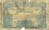 FRANCE 100 Francs type 1862 - Bleu à indices Noirs FRANCE 100 Francs type 1862 - Bleu à indices Noirs 1870 G -
