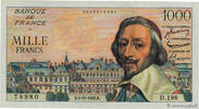 FRANCE 1000 Francs RICHELIEU FRANCE 1000 Francs RICHELIEU 1955 XF -