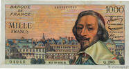 FRANCE 1000 Francs RICHELIEU Numéro radar FRANCE 1000 Francs RICHELIEU Numéro radar 1956 VF -