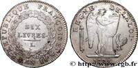 FRANCE Six livres dit au génie THE CONVENTION Bayonne 1793 (39mm, 29,37g, 6h) -