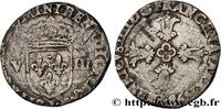FRANCE Huitième d'écu, croix feuillue de face HENRY IV Bayonne 1598 (24mm, 4,61g, 9h) -