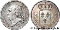 FRANCE 1/4 franc Louis XVIII LOUIS XVIII Paris 1824 (15mm, 1,24g, 6h) -