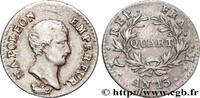 FRANCE Quart (de franc) Napoléon Empereur, Calendrier rév PREMIER EMPIRE / FIRST FRENCH EMPIRE Bordeaux 1805 (15,44mm, 1,25g, 6h) -
