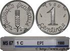 FRANCE 1 centime Épi V REPUBLIC Pessac 1980 (15mm, 1,65g, 6h) -