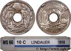 FRANCE 10 centimes Lindauer III REPUBLIC 1918 (21mm, 4g, 6h) -