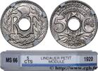 FRANCE 5 centimes Lindauer, petit module III REPUBLIC 1920 (17mm, 1,94g, 6h) -