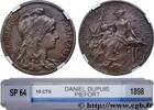 FRANCE Piéfort de 10 centimes Daniel-Dupuis, sans le mot III REPUBLIC 1898 (30mm, 14,88g, 6h) -